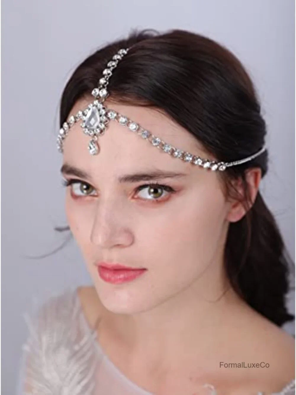 Bohemian Rhinestone Head Chain Hair Accessory Bridal Wedding Crystal Headpiece
